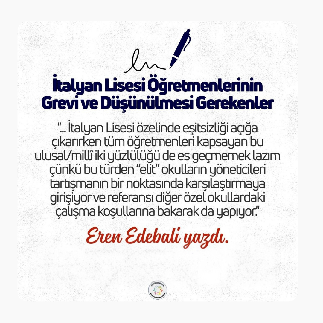 İTALYAN LİSESİ ÖĞRETMENLERİNİN GREVİ VE DÜŞÜNÜLMESİ GEREKENLER